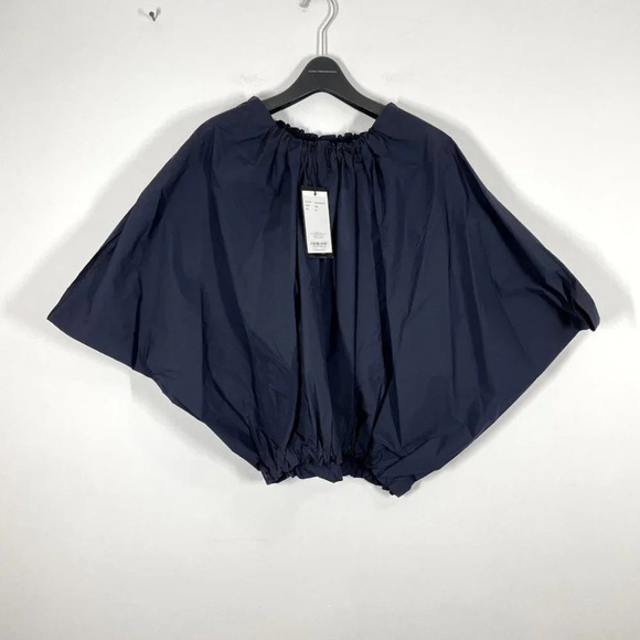 DÉ MOO NWT Lair Shirring Top Round Neck Size 38 Relaxed Fit Short Sleeve Blue - Picture 9 of 9